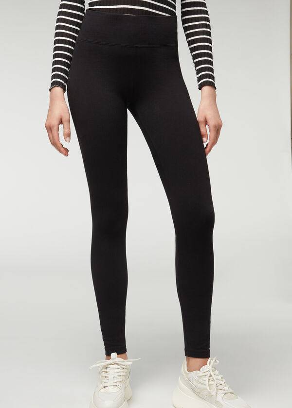 Calzedonia Thermal Leggings Dame Sort | DK2697DN