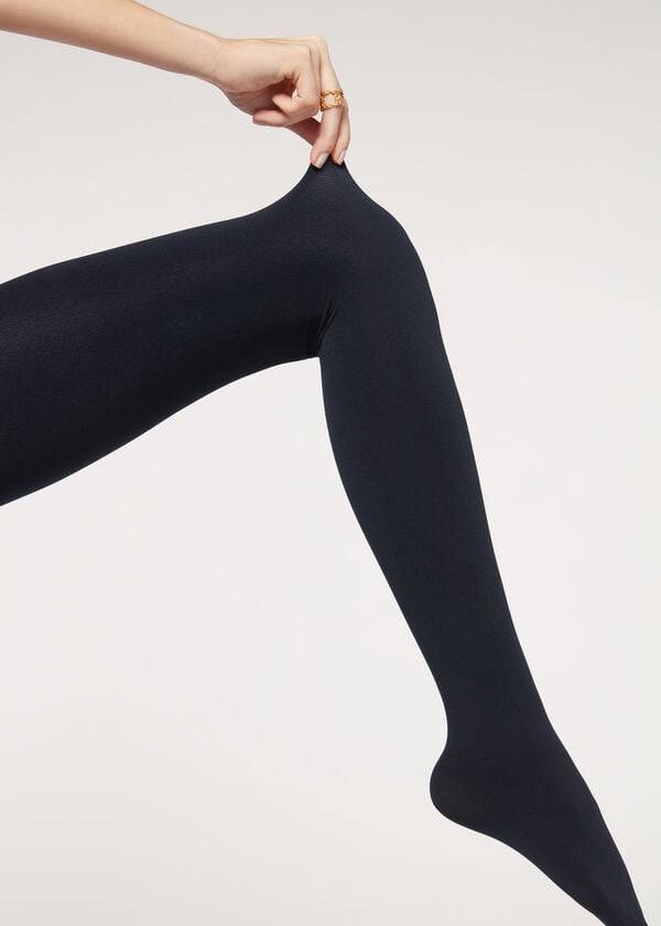 Calzedonia Thermal Super Opaque Tights Dame Blå | DK1069YU