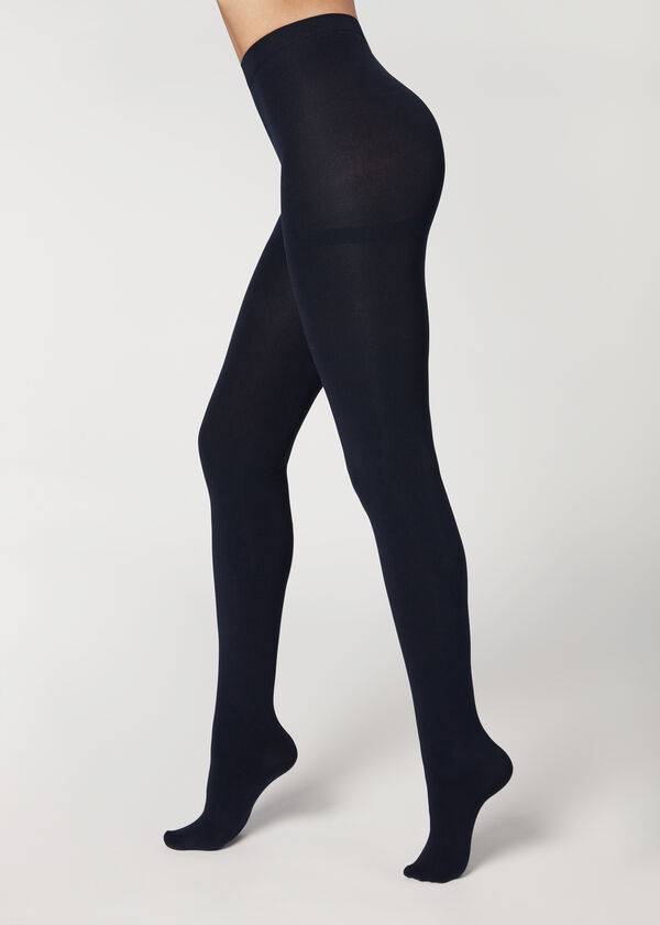 Calzedonia Thermal Super Opaque Tights Dame Blå | DK1069YU