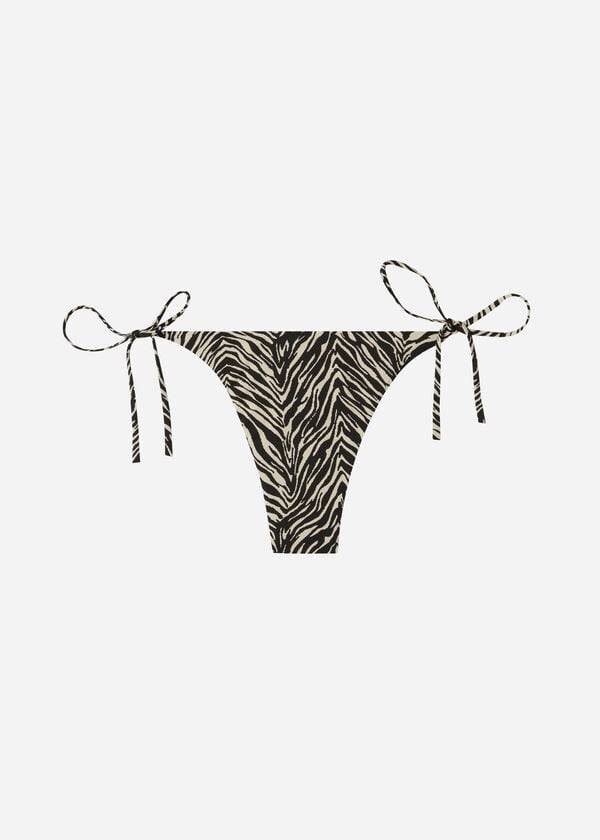 Calzedonia Thong Zebra Nairobi Bikini Underdele Dame Sort | DK1641YU