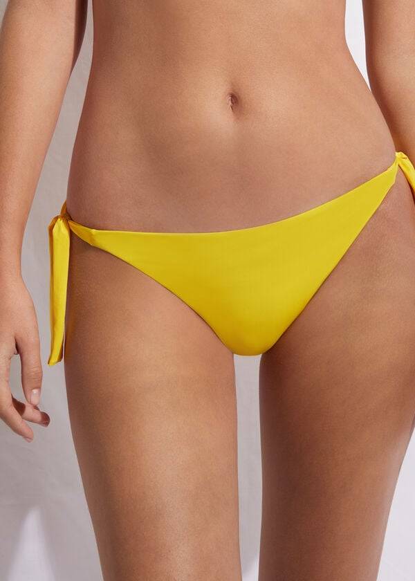 Calzedonia Tied Indonesia Eco Side tie Bikini Underdele Dame Gul | DK1653KI