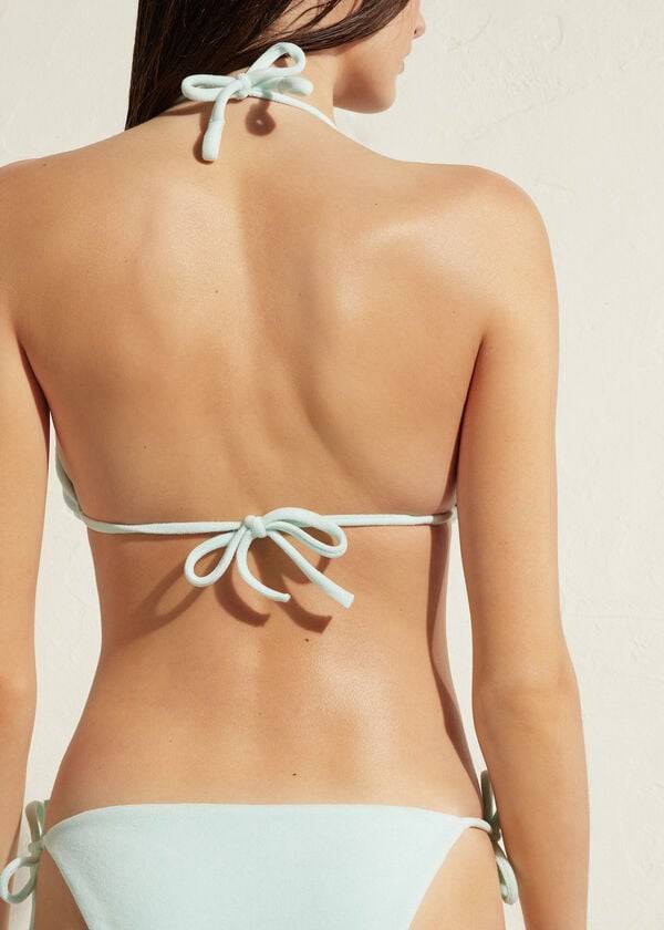 Calzedonia Triangle String Beverly Hills Eco Bikini Toppe Dame Blå | DK2027WY