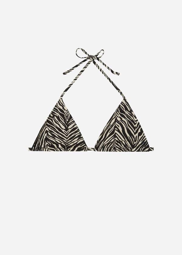 Calzedonia Triangle String Zebra Nairobi Bikini Toppe Dame Sort | DK2065FM