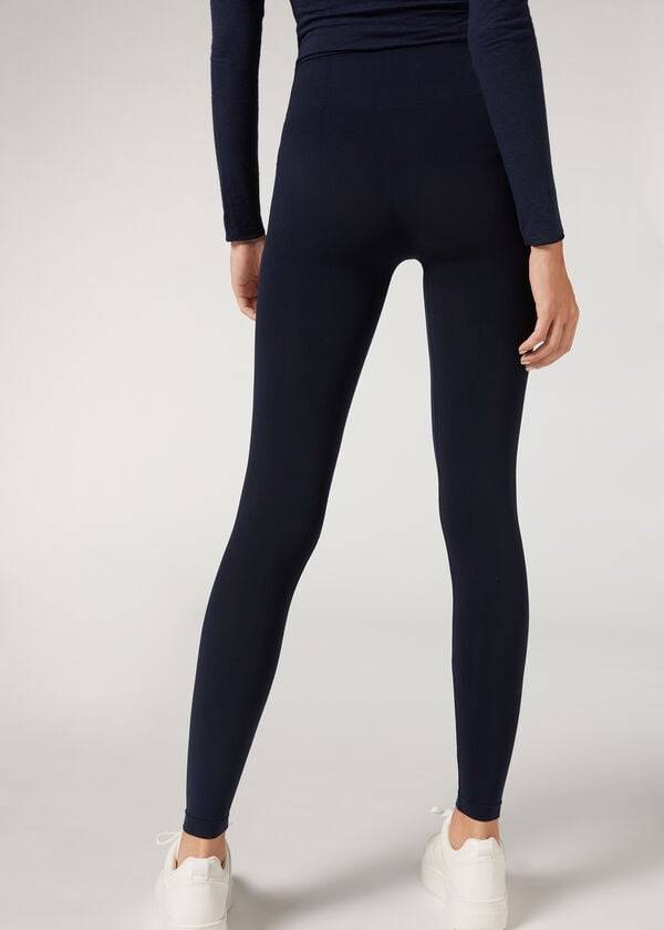 Calzedonia Ultra-Opaque Microfiber Leggings Dame Blå | DK2708WY